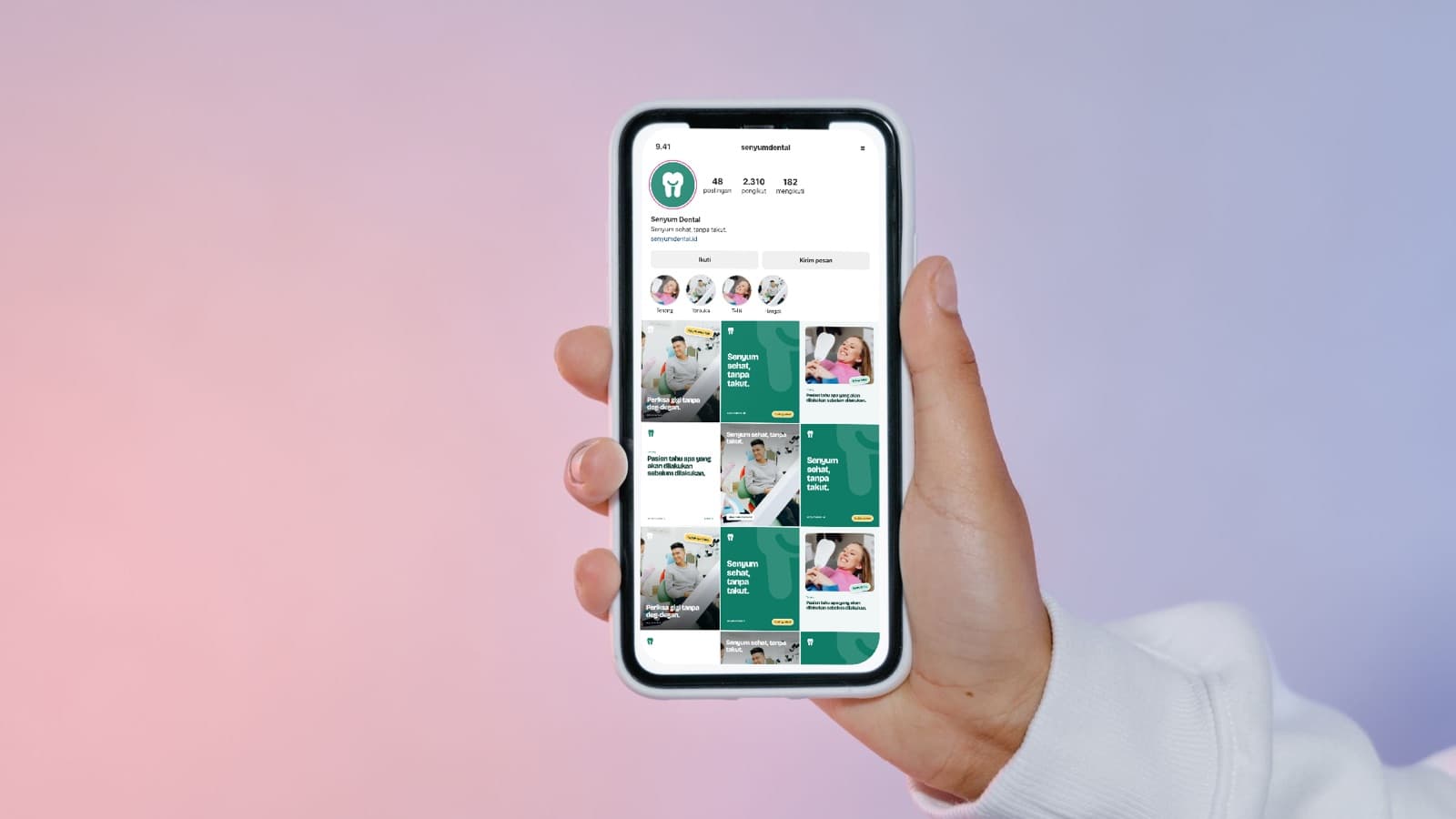 Mockup feed Instagram Senyum Dental